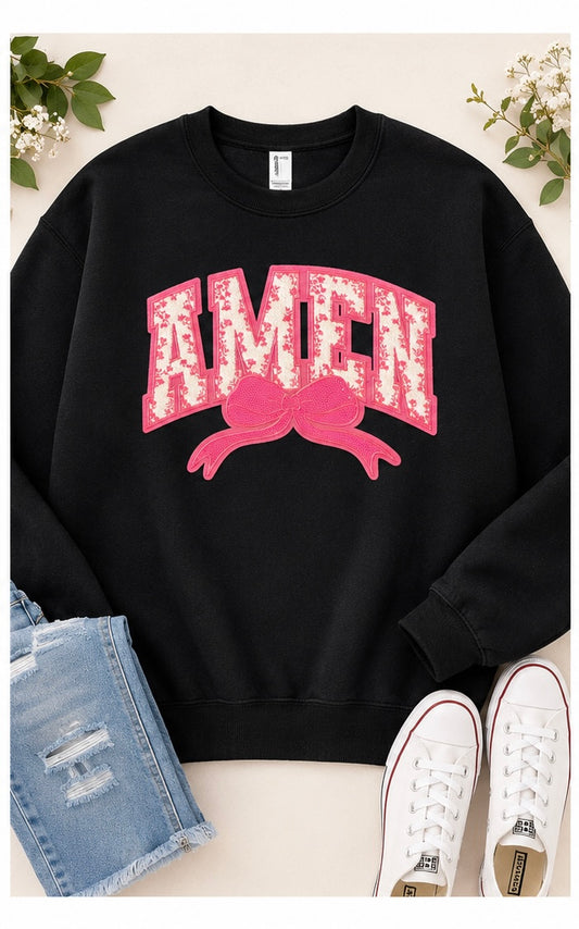 Amen Patch Sweatshirt- Black