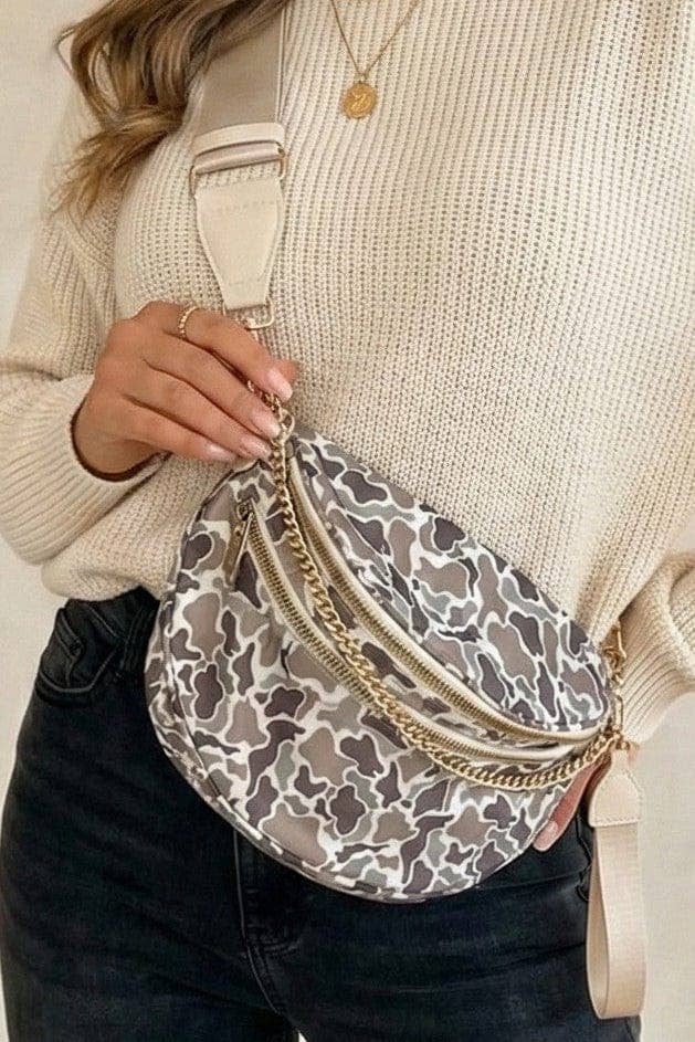 SF221013 Camo Jungle Nylon Sling/Crossbody Bag